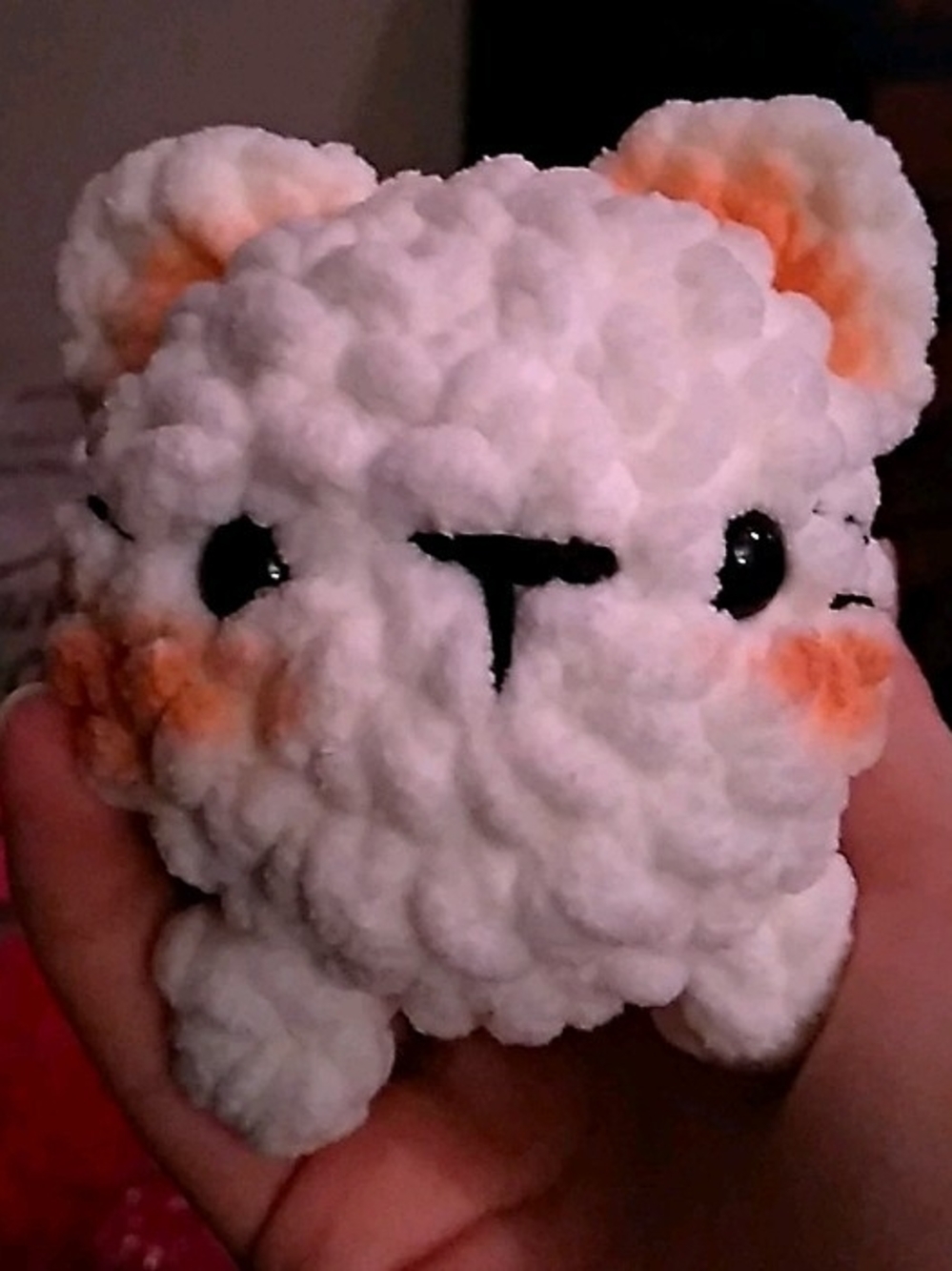 Plush Small Toy - White with Blush Accents